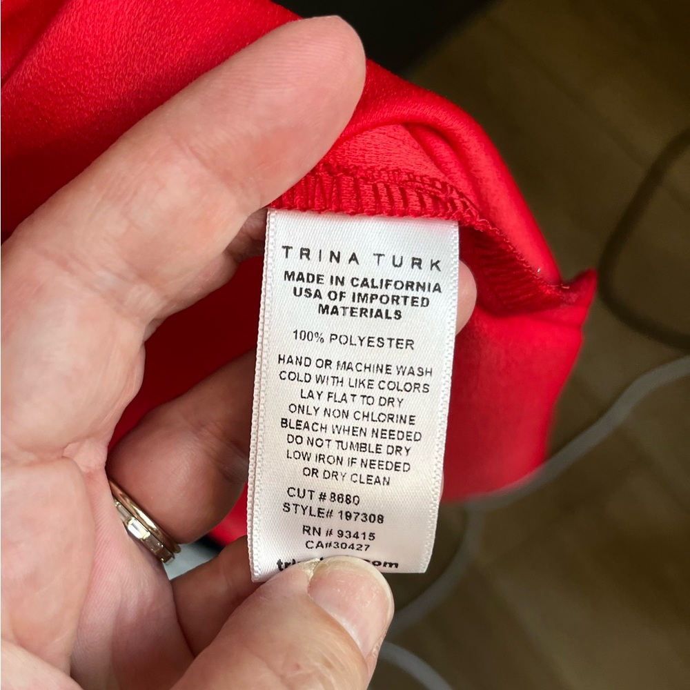Trina Turk Red Clairette Shift Dress Size S - Picture 9 of 10